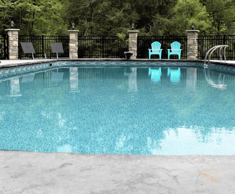 Paint rock vinyl pool liner